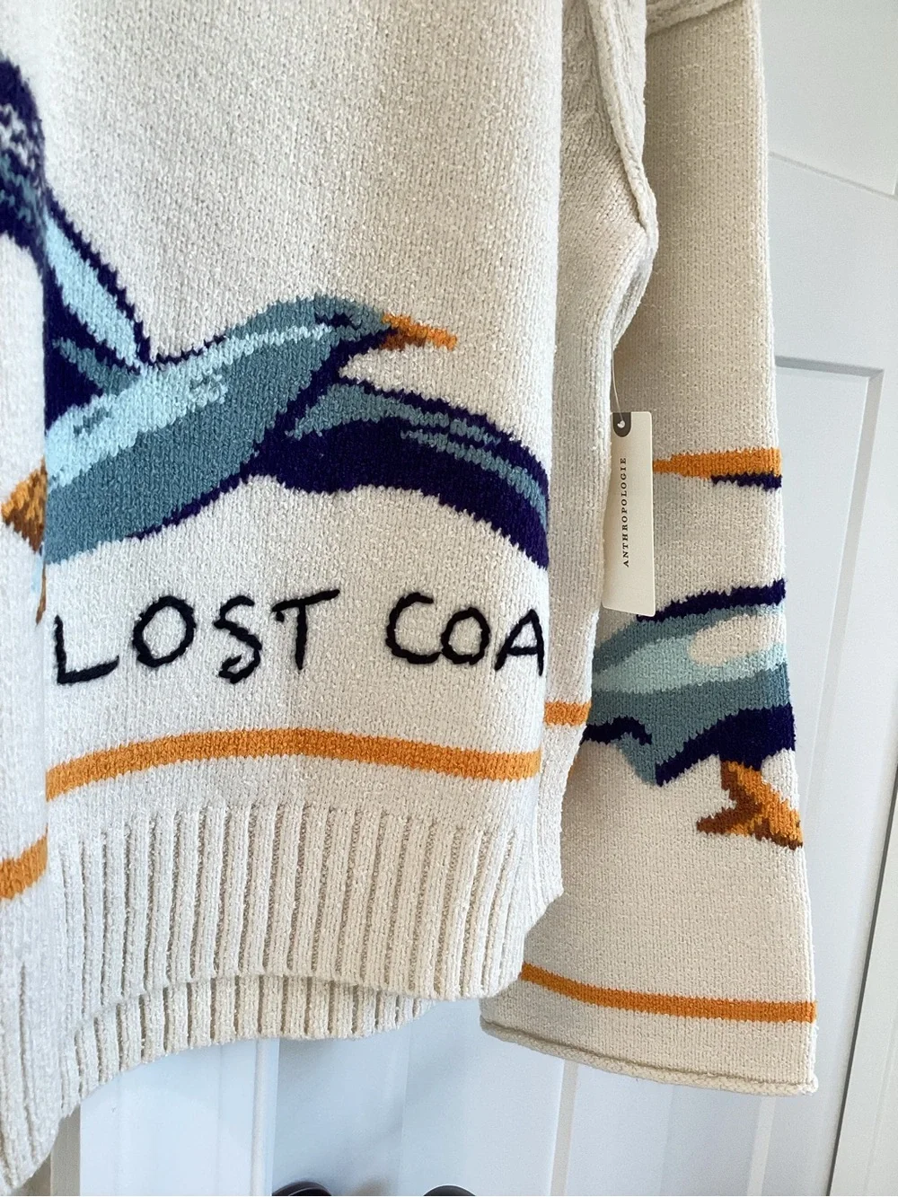 🌊Anthropologie Lost Coast Long-Sleeve Crewneck Sweater Pilcro NEW Small - Picture 6 of 15
